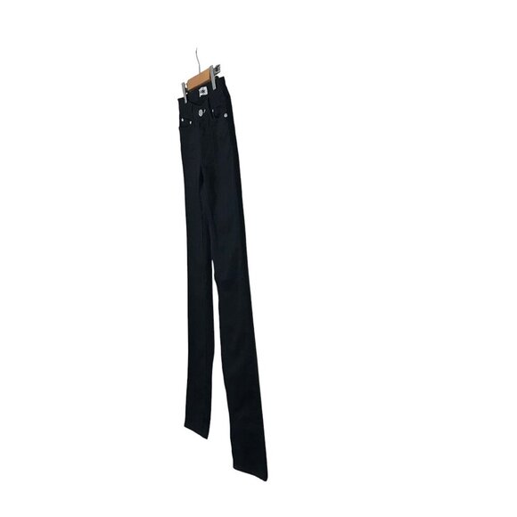 NWOT Acne Kex Wet Black Woman's 5 Pocket Zip Up Jeans Size 26 - Picture 3 of 8